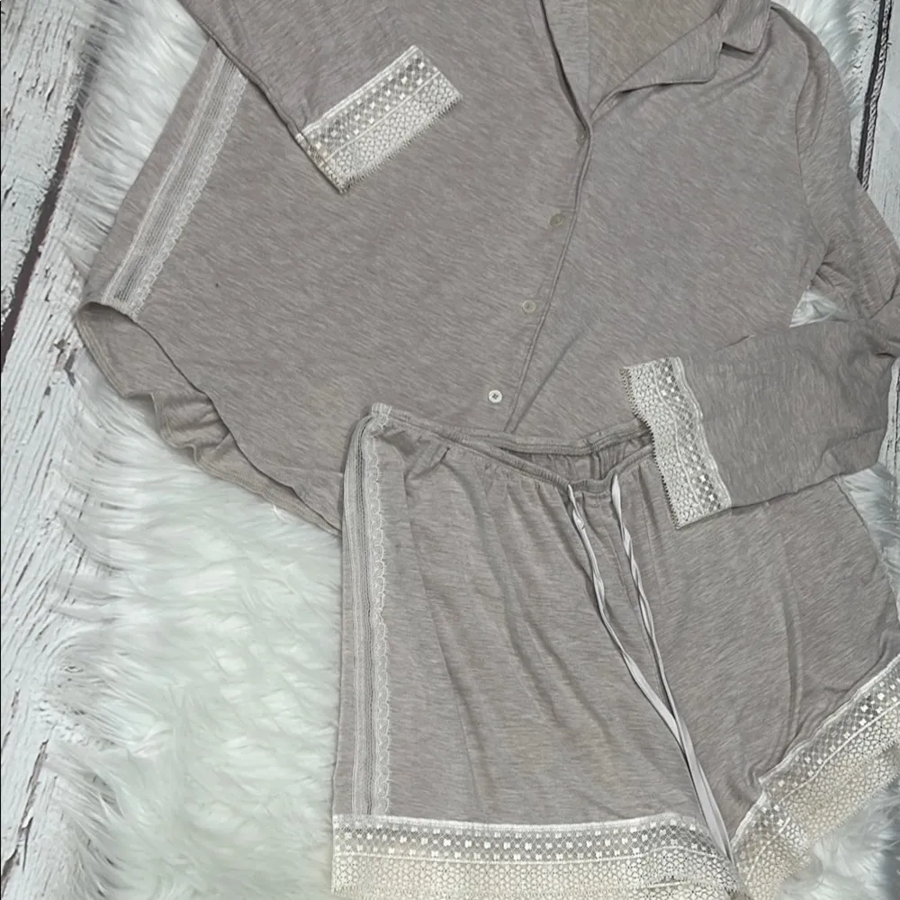 VICTORIA'S SECRET Long Sleeves Modal Short Pajama Set with Lace Trim - Image 11
