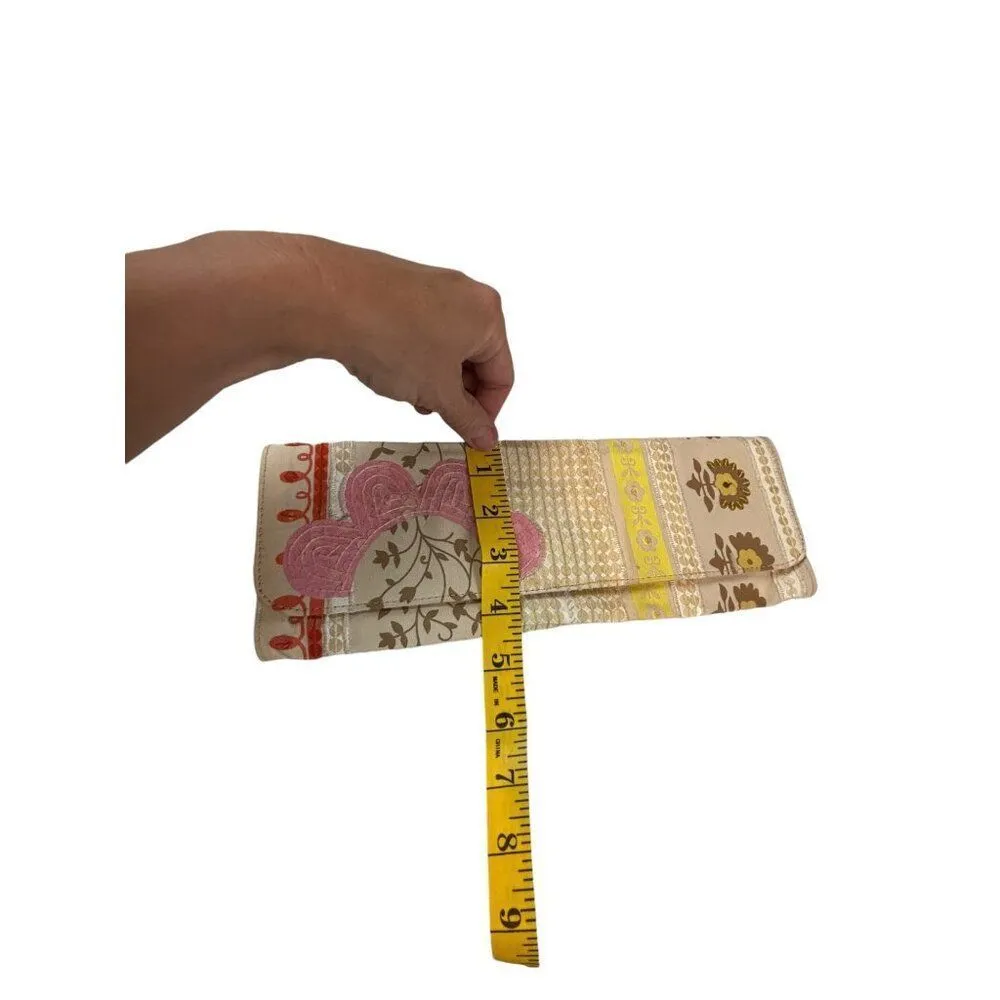 Vintage Mahin Hussain Floral Patchwork Clutch Purse - Image 7