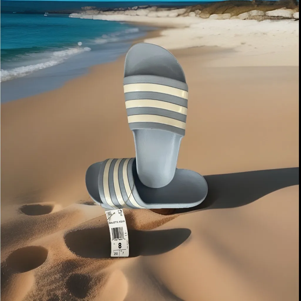 Adidas Adilette Aqua Women’s Size 8 Glow Light Blue IE8919 Slide Sandals. New - Image 3