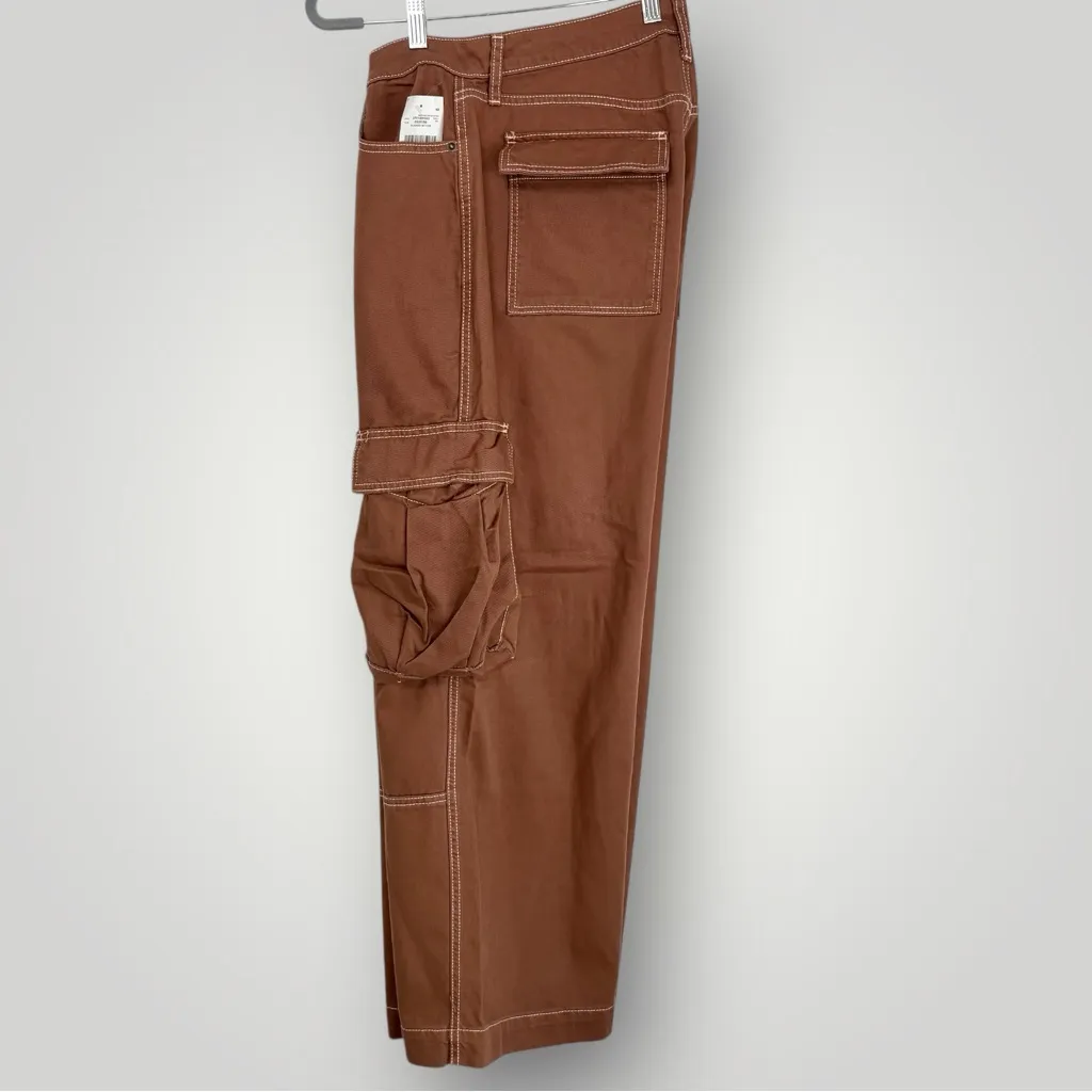 Wild Fable Women's Mid-Rise Baggy Cargo Pants Size12 Rugged Twill Cotton Y2K - Image 3