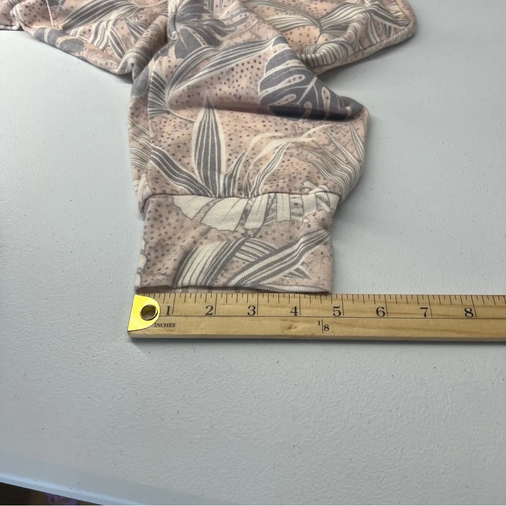 Sundry Pastel Leaf Print Soft Stretch Jogger Pants Drawstring Loungewear Size 4 - Image 15