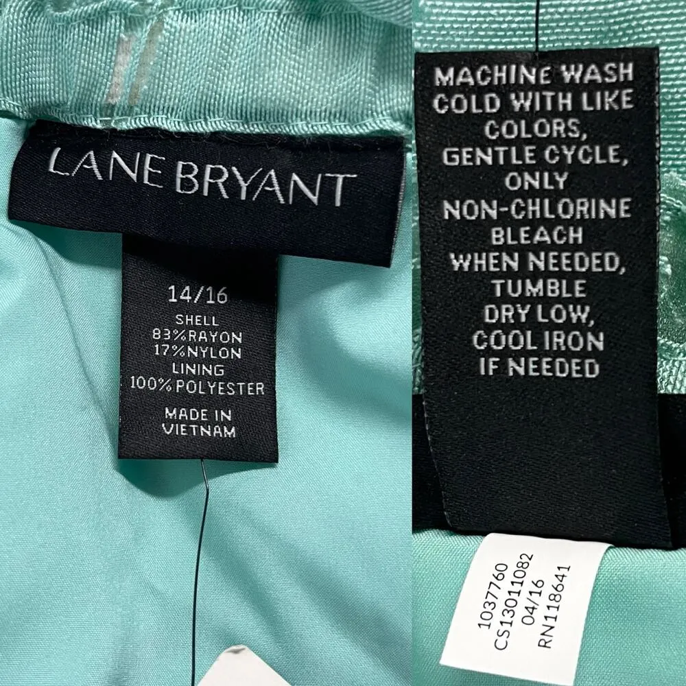 Lane Bryant Burnout Crinkle Skirt Sweet Mint Green Lined 14/16 New - Image 7