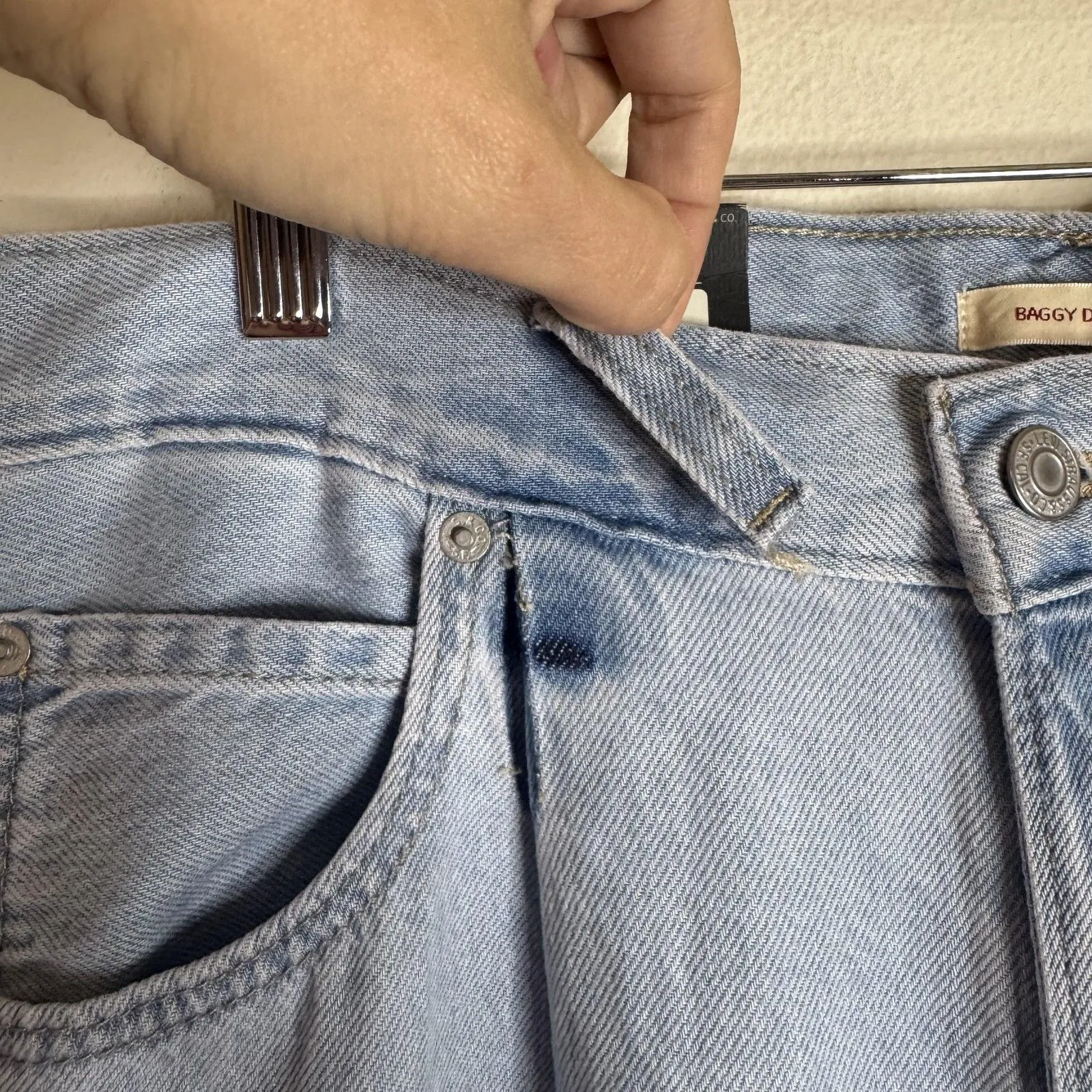 Levis Baggy Dad Wide Leg Jeans Womens 30 Blue Light Wash Mid Rise Relaxed Denim - Image 4