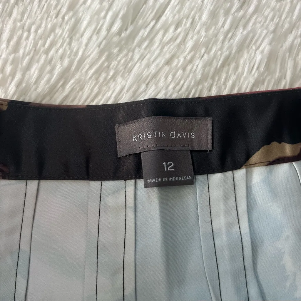 Kristin Davis Floral Black and Pink Women's Skirt Size 12 - Image 4