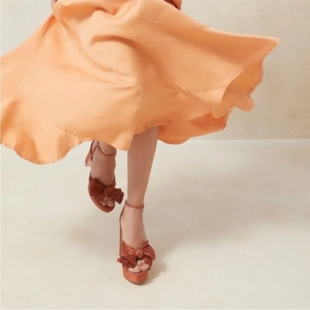 Loeffler Randall Natalia Platform Sandal Block Heel
Terracotta Organza NEW - Image 3