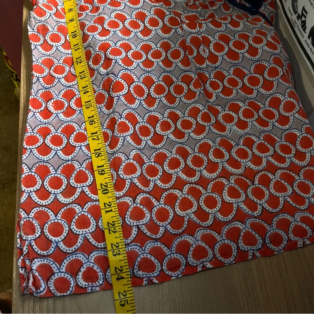 Roller Rabbit Calisto Zola Top Tunic Blouse Red Blue Boho Flowy Vacation Summer - Image 11