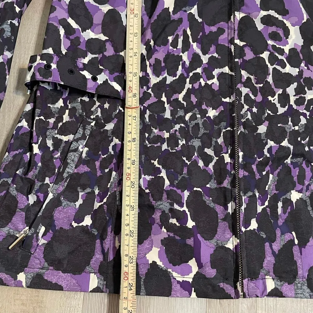 Chico’s Zenergy Women’s Medium Rain Jacket Purple Black Zip Up Lightweight - Image 12