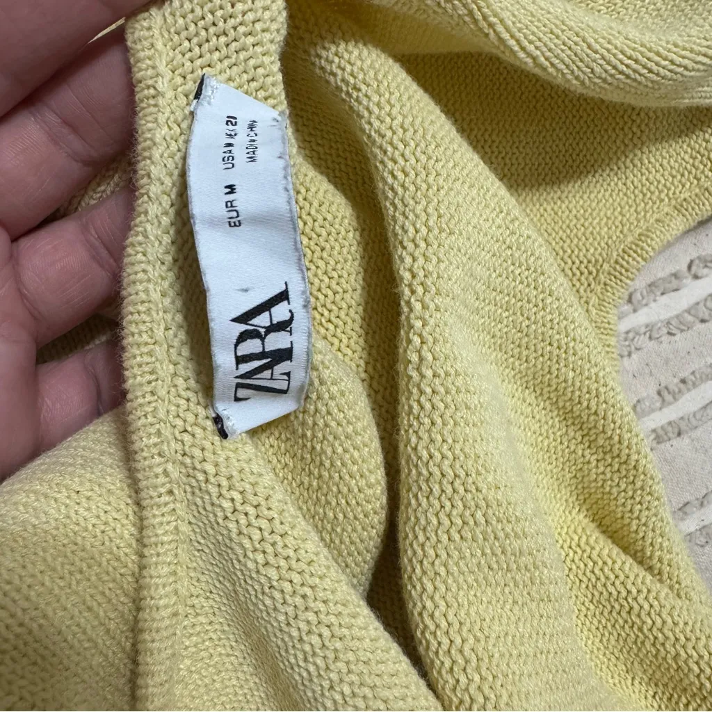 Zara Butter Yellow Knit Sweater Low Back Bodysuit - Image 8