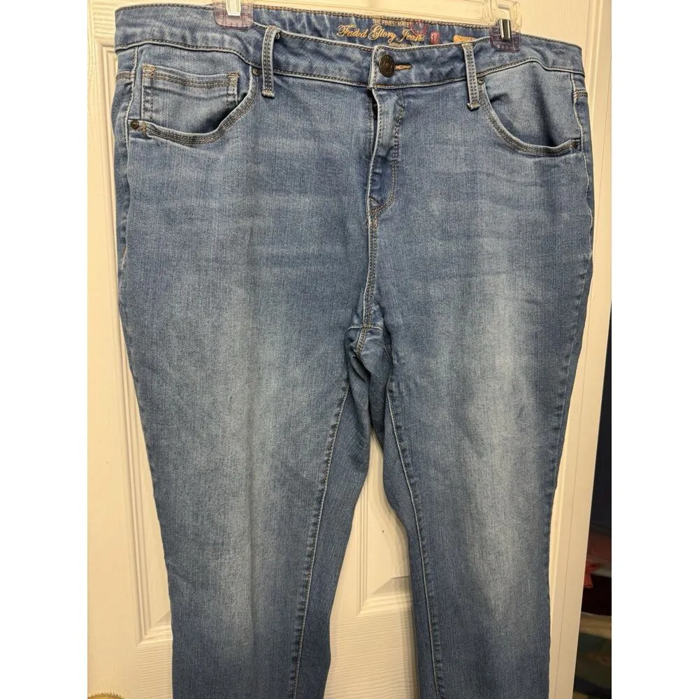 Women’s Faded Glory Ultimate Skinny Jeans In Medium Blue Wash - Size 18 Ankle - Image 2