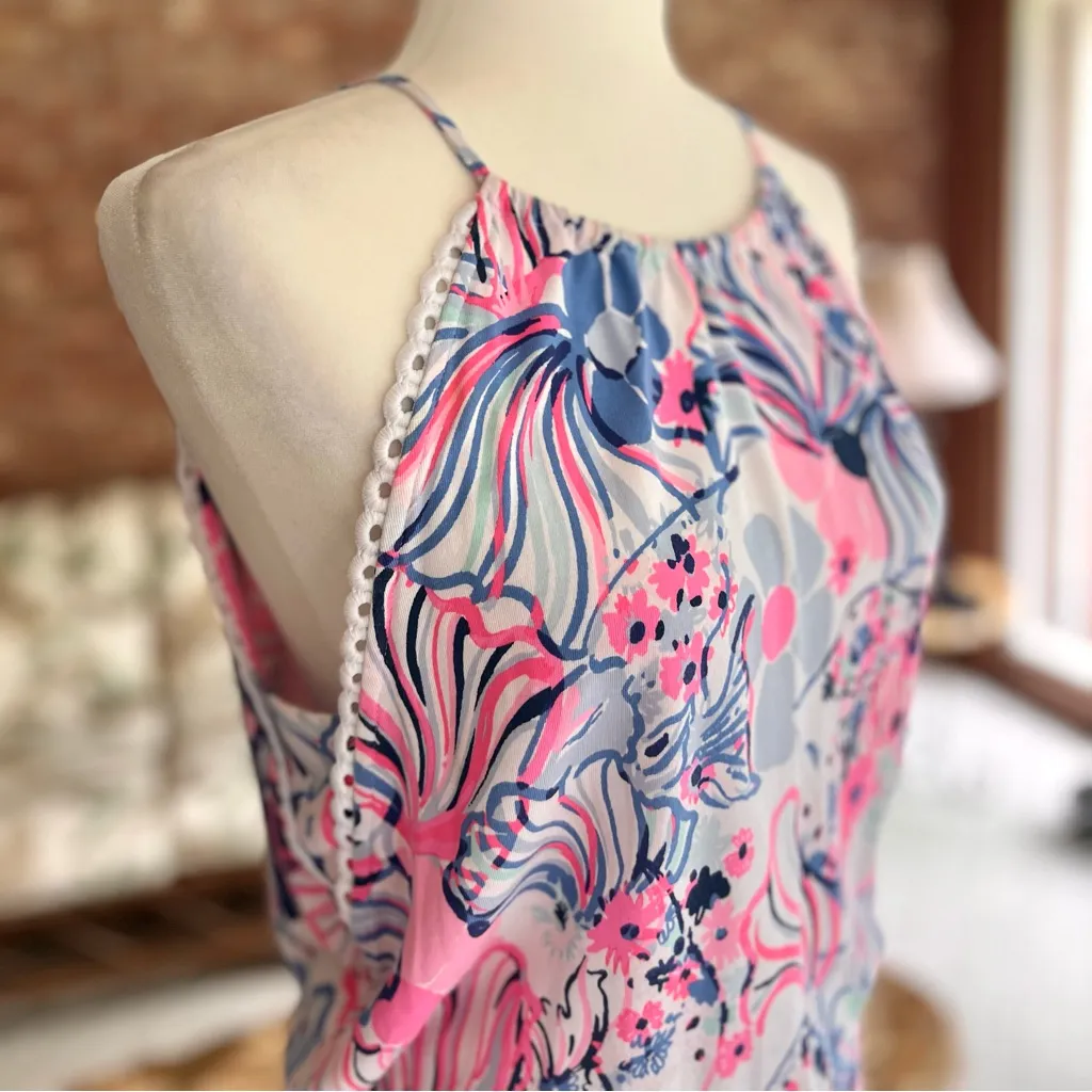 Lilly Pulitzer Gianni Make a Splash Skort Romper Prosecco Pink Mini Dress XS - Image 13