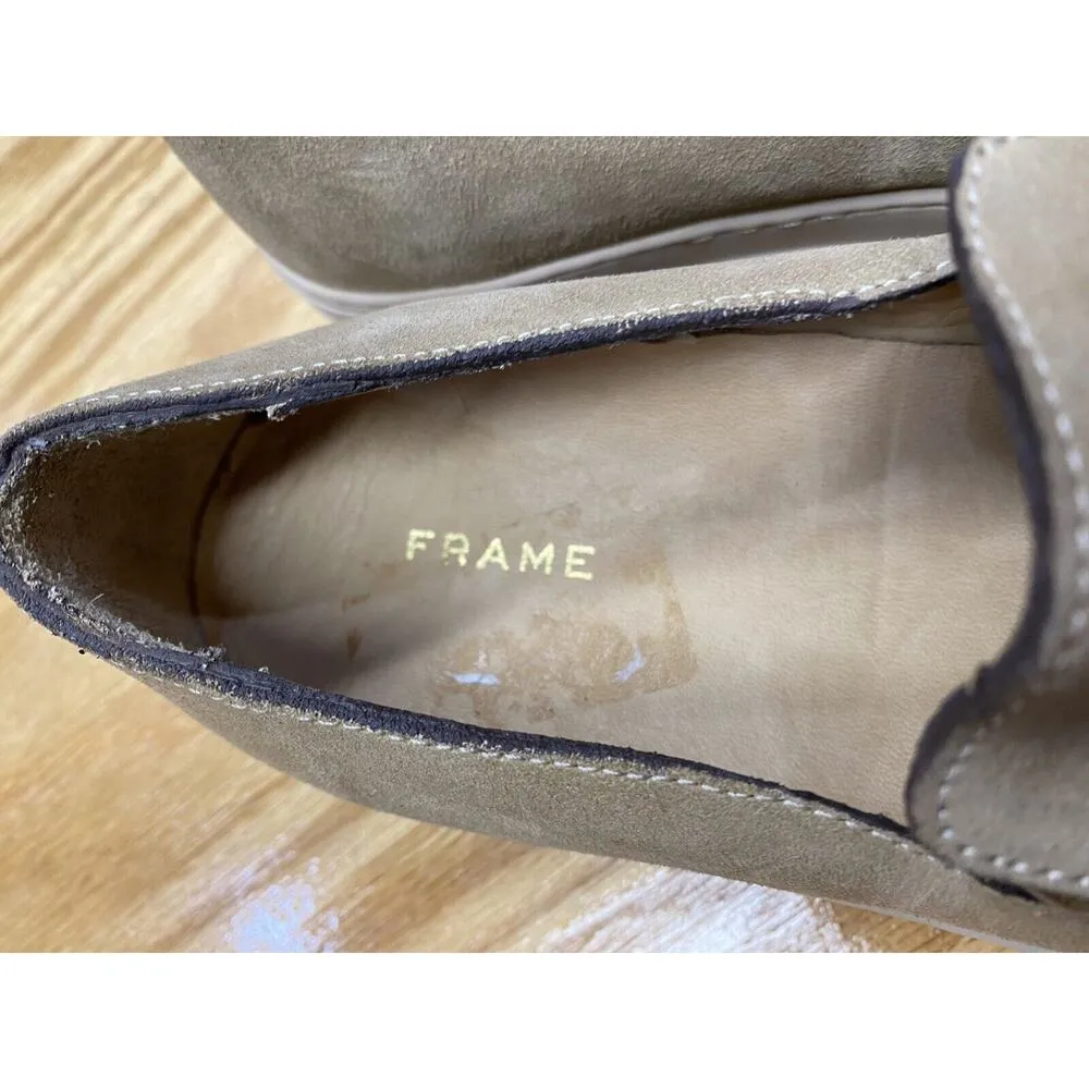 Frame Loafers Womens 7.5 Brown Suede Slip-On Round Toe Low Top Comfort Shoes S64 - Image 2