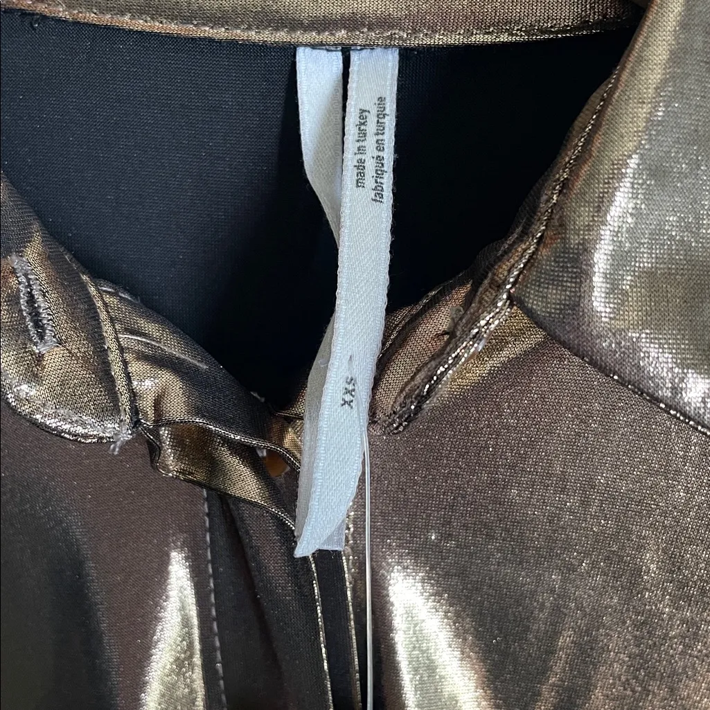 Anthropologie The Gillian Liquid Shine Buttondown Shirt Copper - Image 7