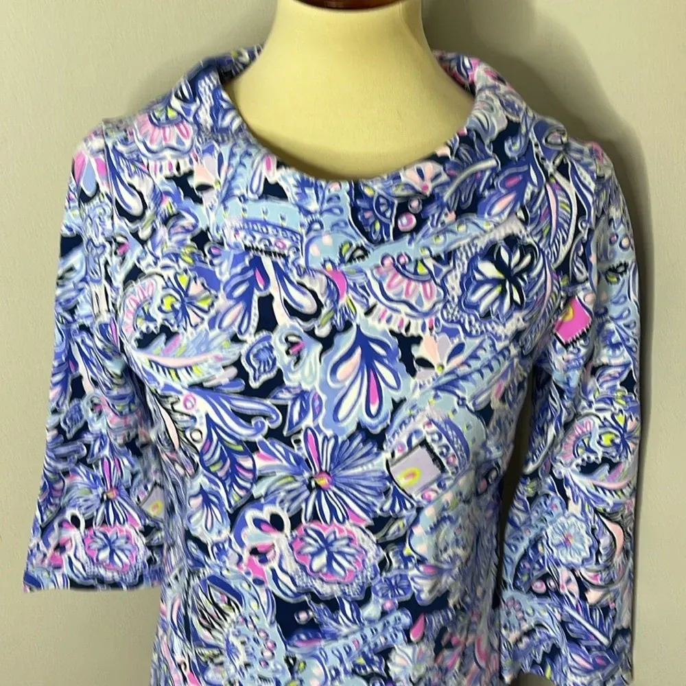 Lilly Pulitzer Namastay In The Jungle SARALYN‎ KNIT DRESS Iris Blue - Image 7