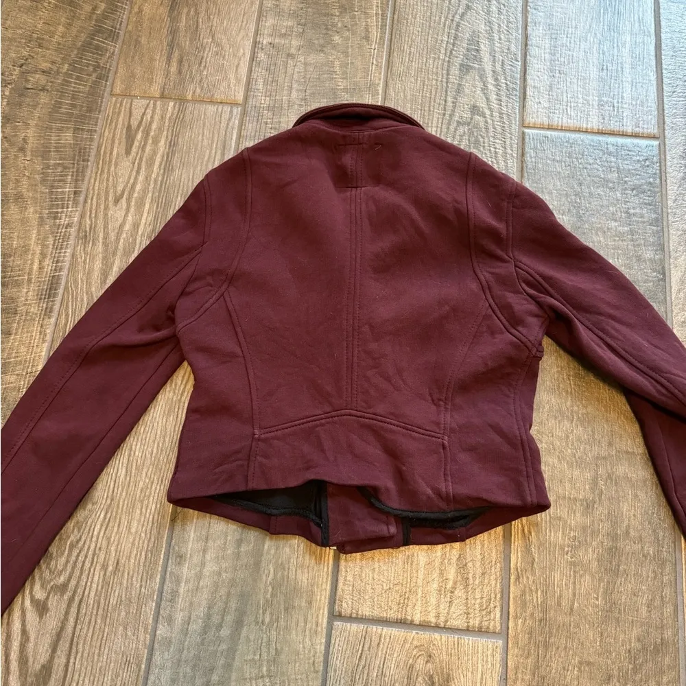 ZARA  Burgandy zip up Jacket - Image 5
