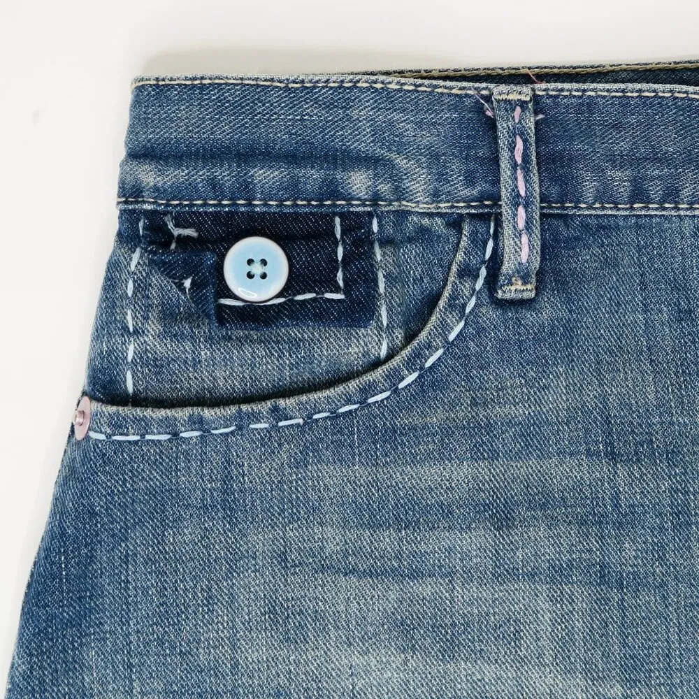 Gap  Denim Button Embroidered Mini Skirt - Image 6