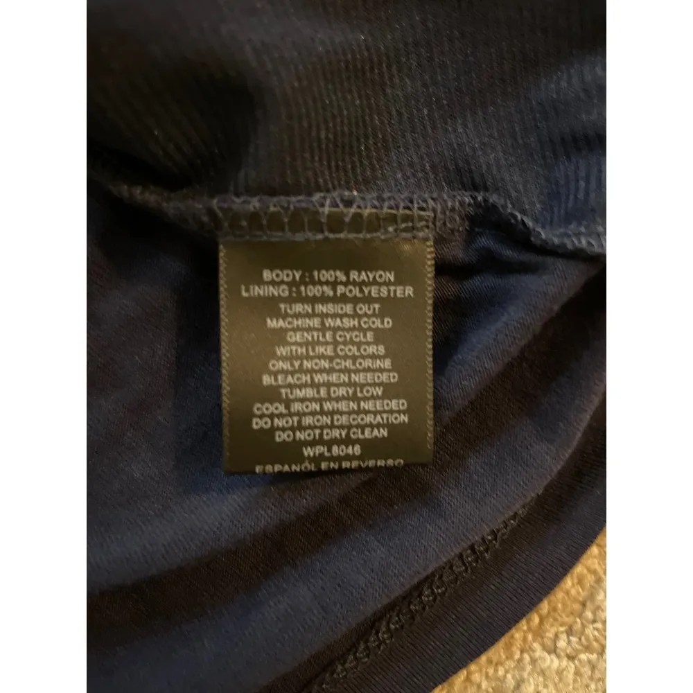 NWT- Inc Navy Blue Vivacious Drape Neck Sequin Tank Top XL - Image 4