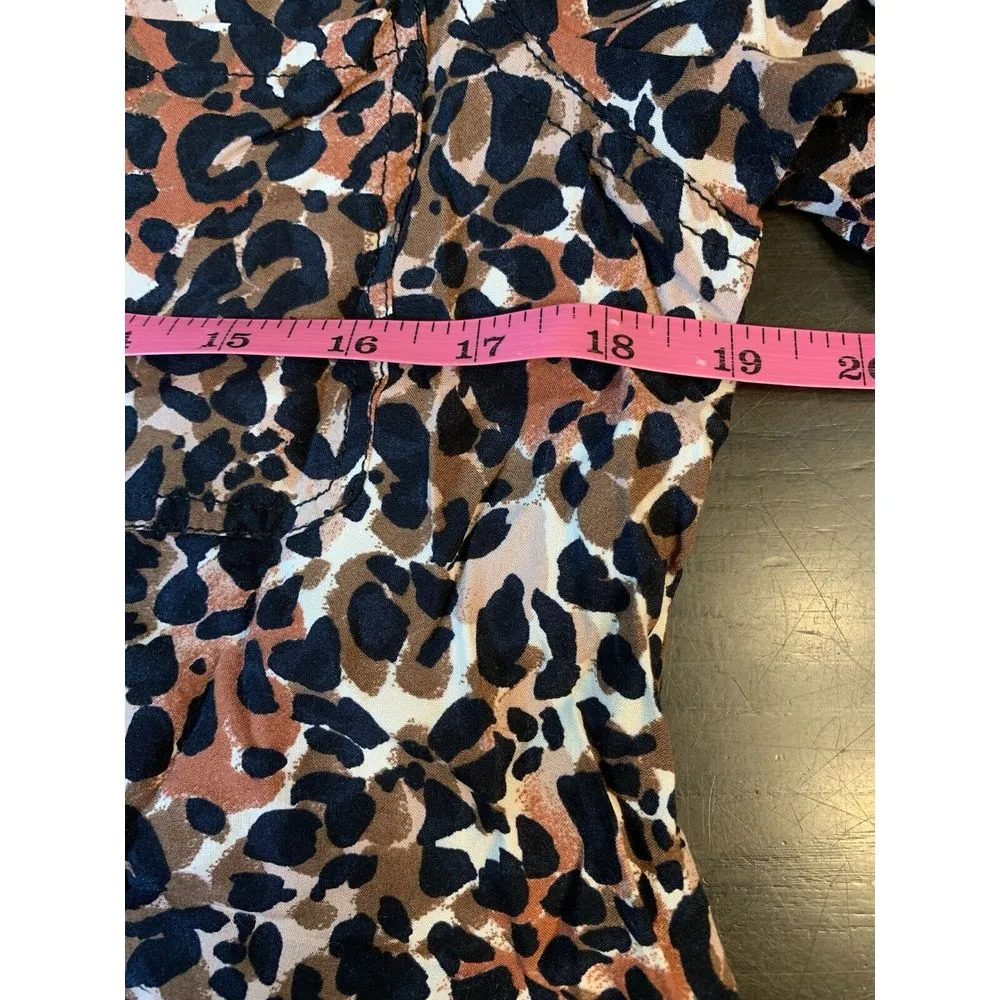 Beach Lunch Lounge Leopard Print Blouse Womens Medium Animal‎ Cheetah Mob Wife - Image 8