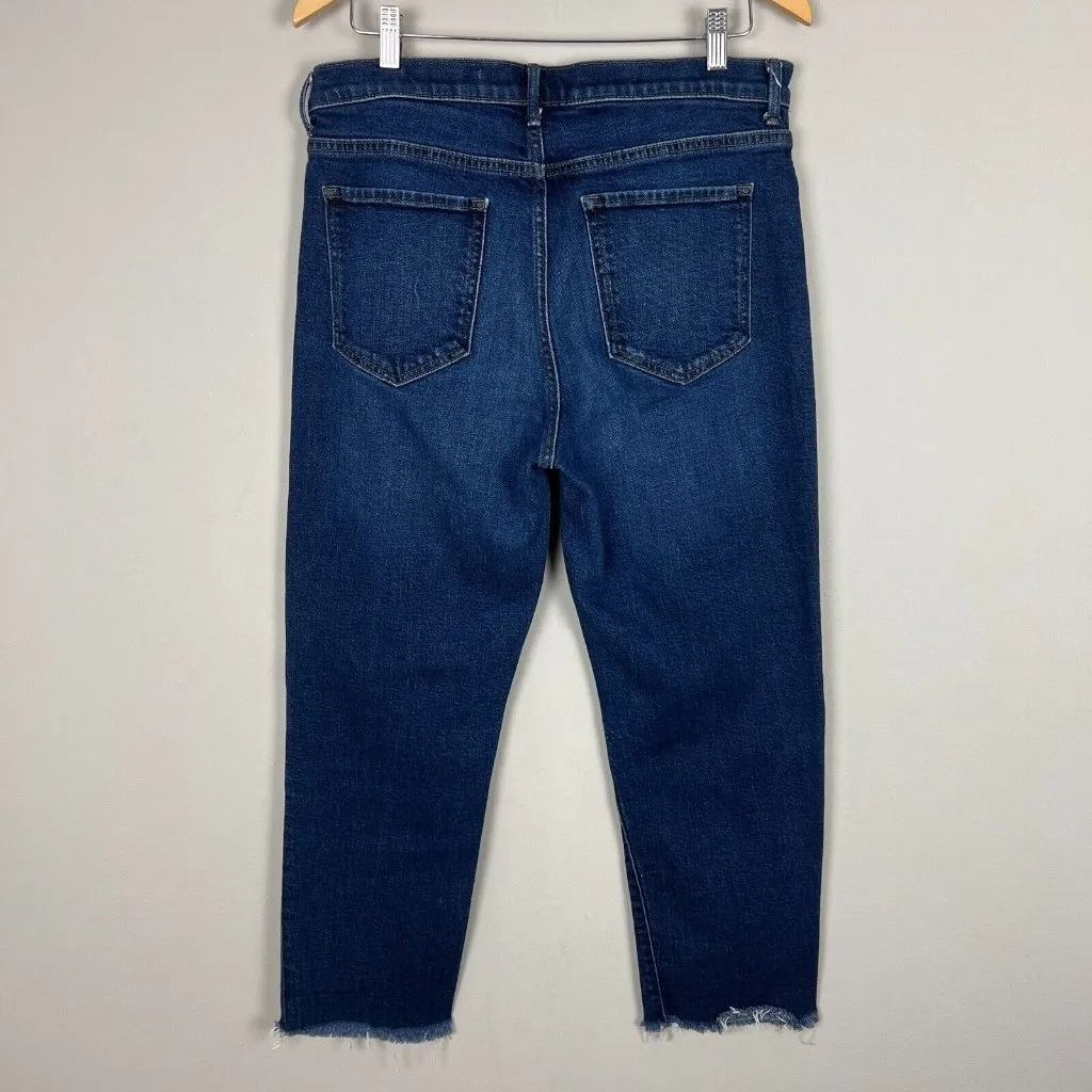 Banana Republic Jeans Womens 31 Blue High Rise Straight‎ Raw Hem Ankle Denim - Image 10
