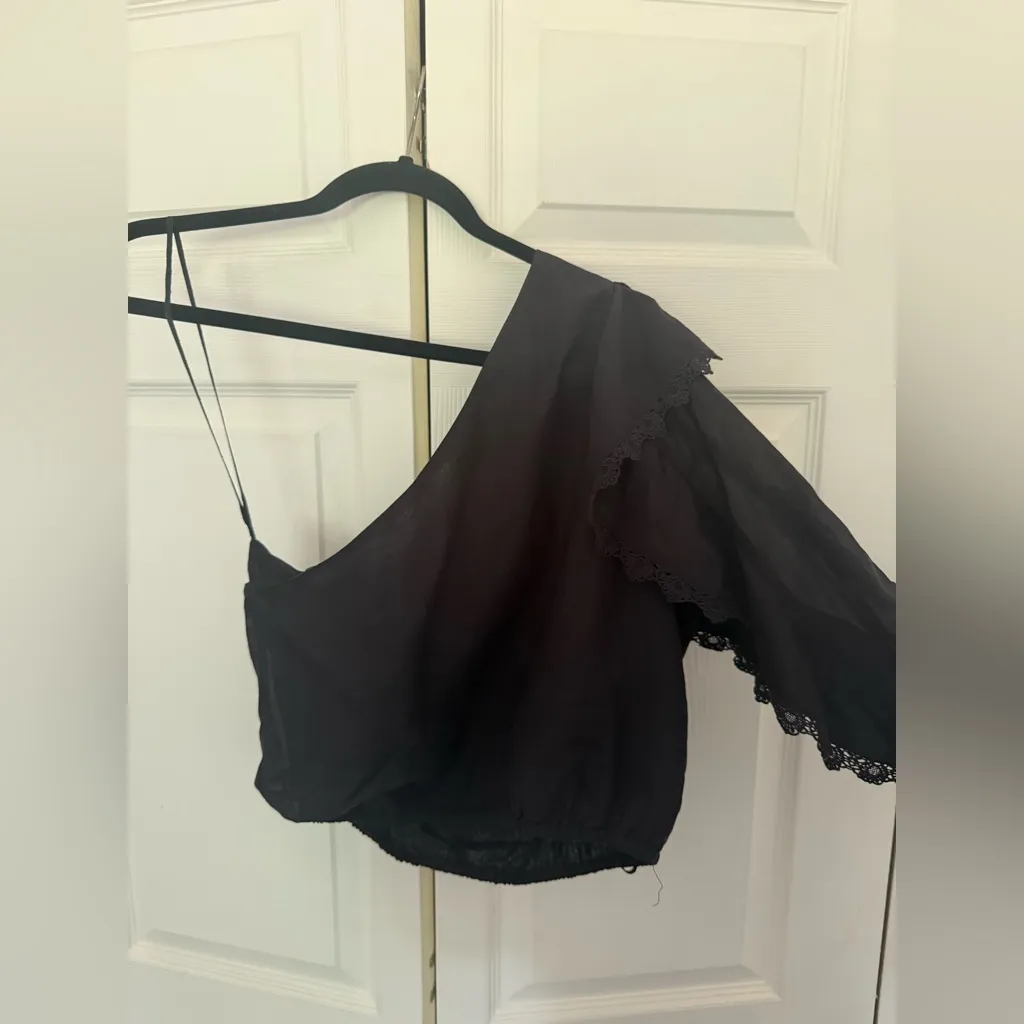 CAMI NYC Shivani Top XS Women's Casual One Shoulder Black Boho Blouse - Image 10