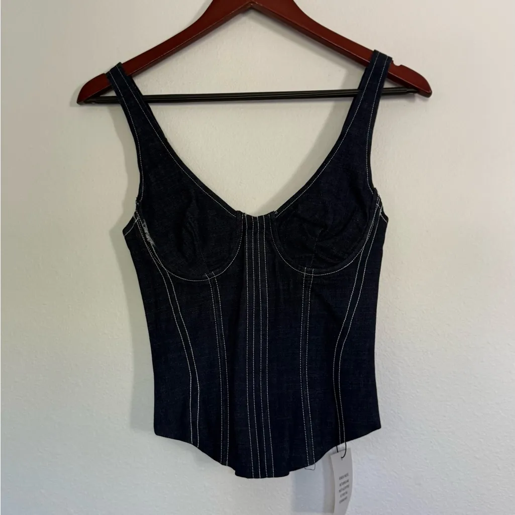 superdown  NWT Denim Corset Top - Image 3