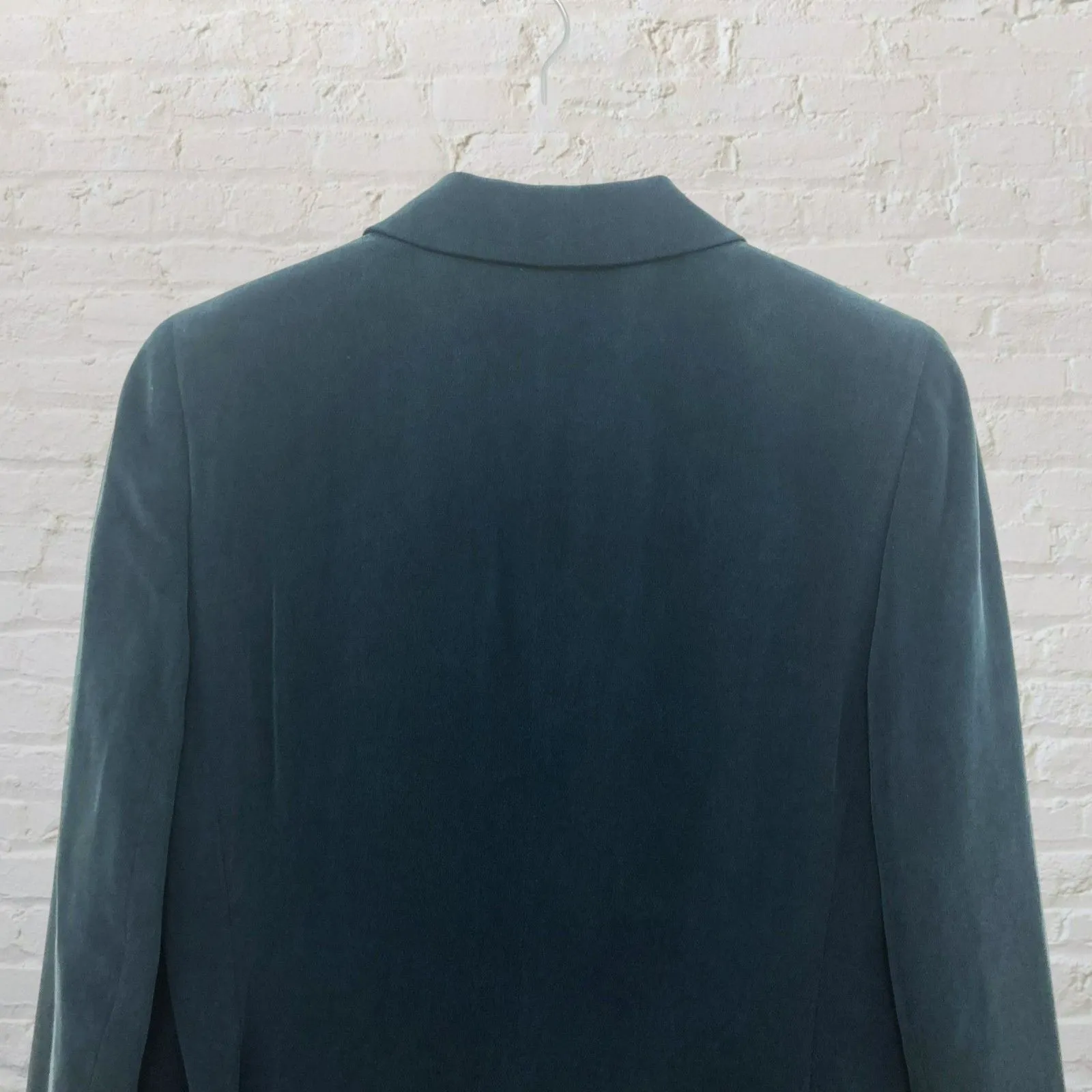 Josephine Chaus Silk Blazer 8P Two Button Green Career Petite NWT ⨠- Image 6