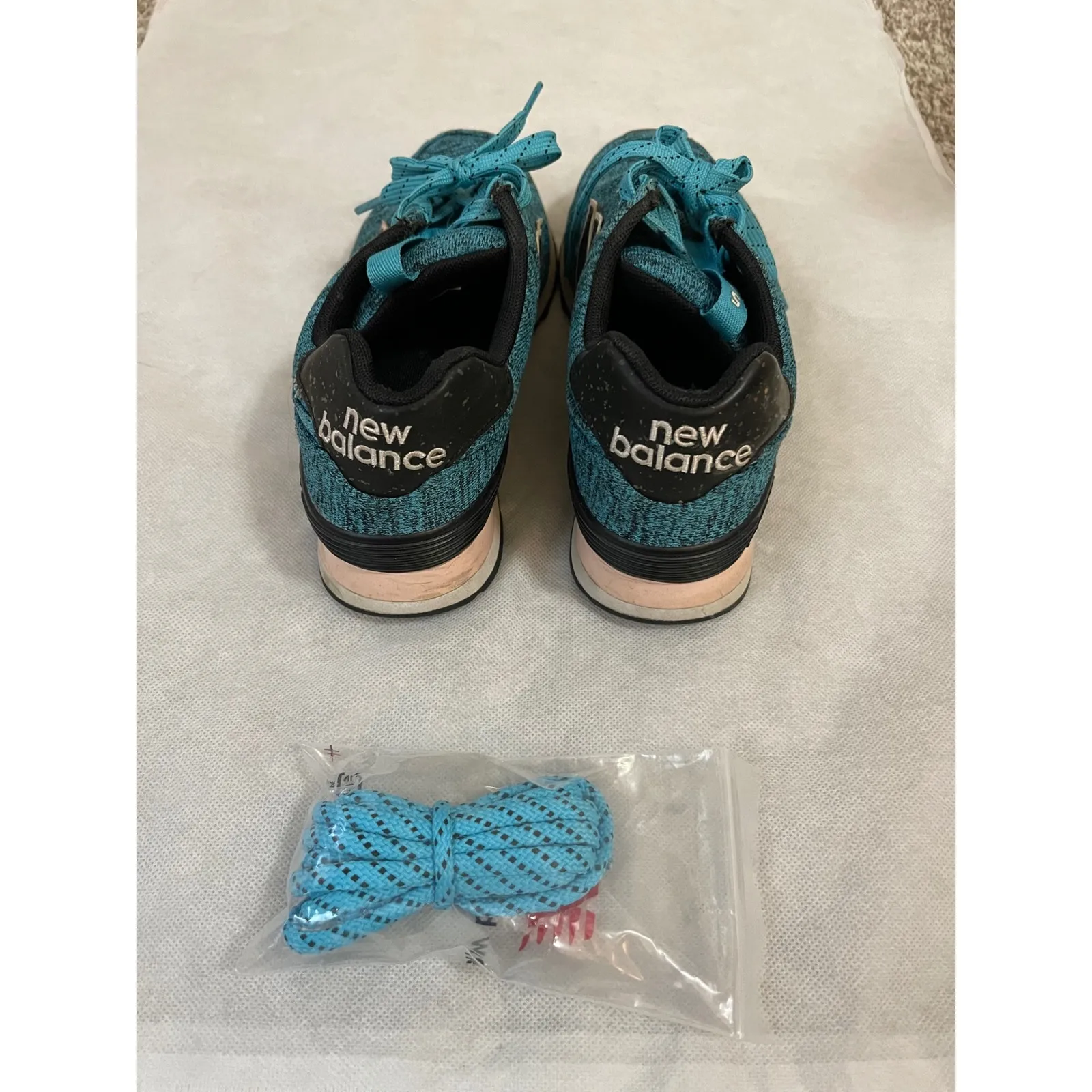 New Balance 574 Teal Knit Women's Running Shoes Sneakers size 7 - Image 2