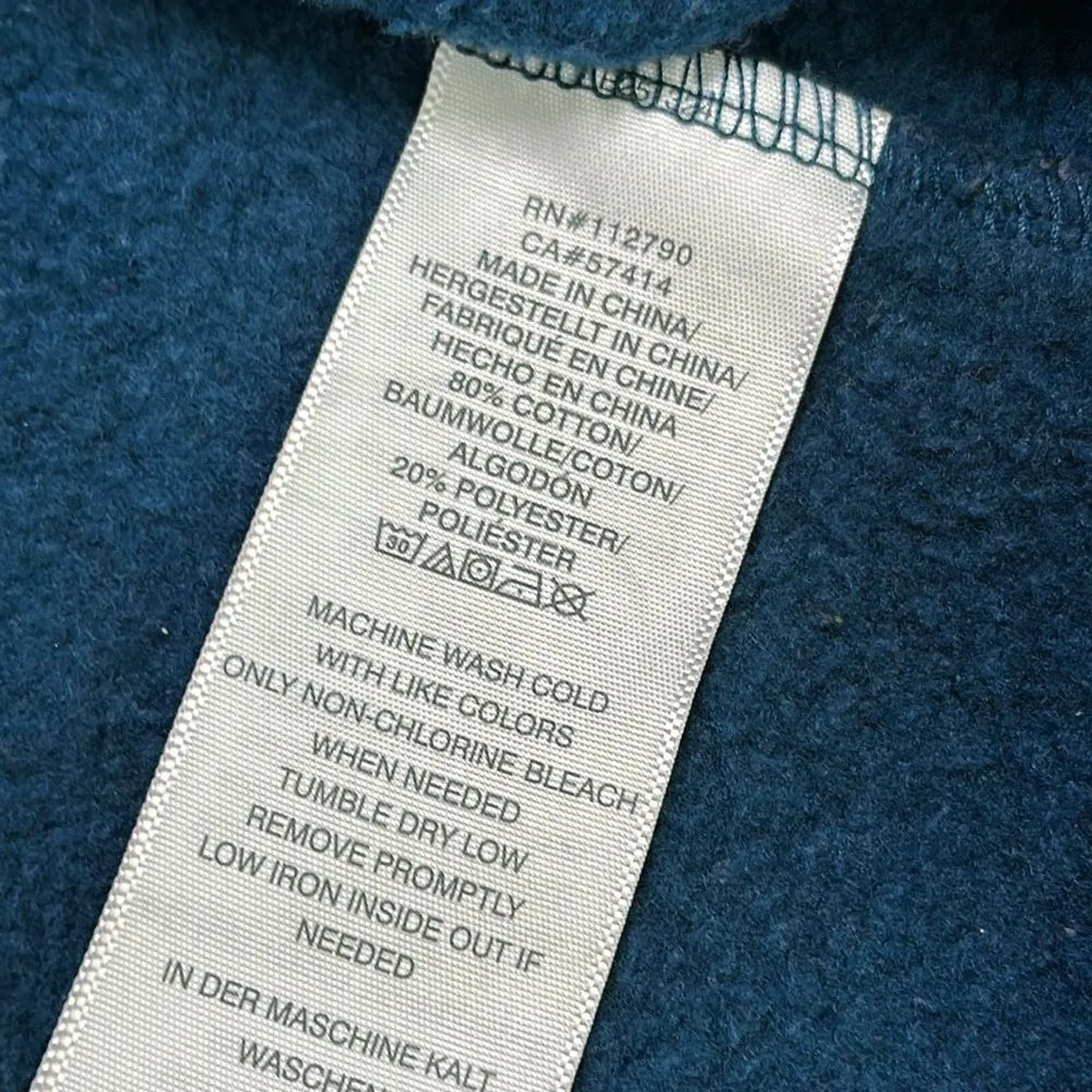 True Religion‎ Foil Logo V Neck Crop Long Sleeve Sweatshirt Blue Poseidon Small - Image 13