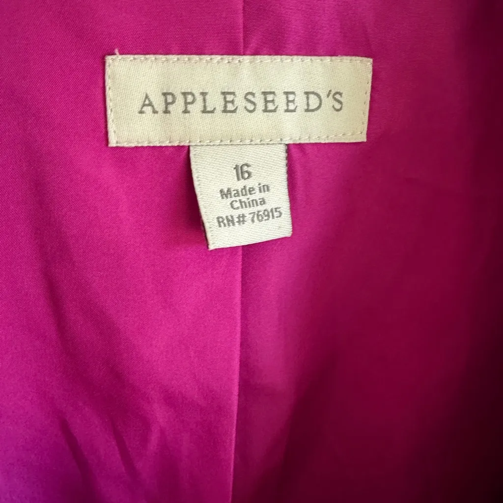 Appleseed’s Fuscia Pink Large Button Structured Blazer Style Jacket Womens 16 - Image 3
