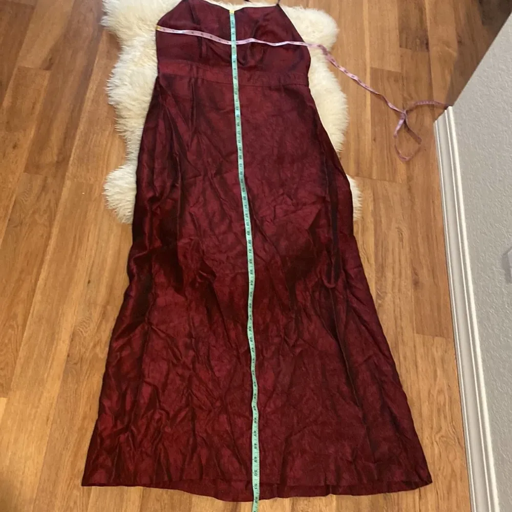 Vintage Y2K Crepe Iridescent Maxi Dress Maroon Black Sz Lg Acetate 90’s Metallic - Image 67