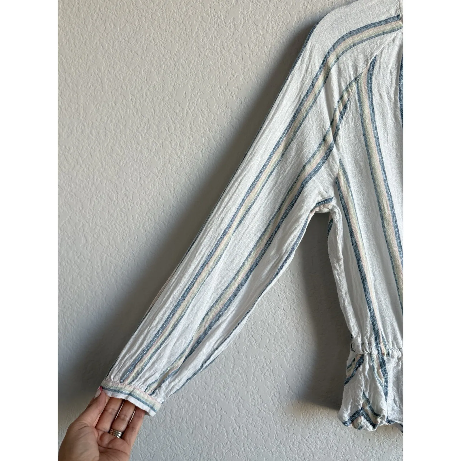 Rails Marti Ryland Stripe Linen Women's Blouse Top Shirt Size XS Casual - Image 5