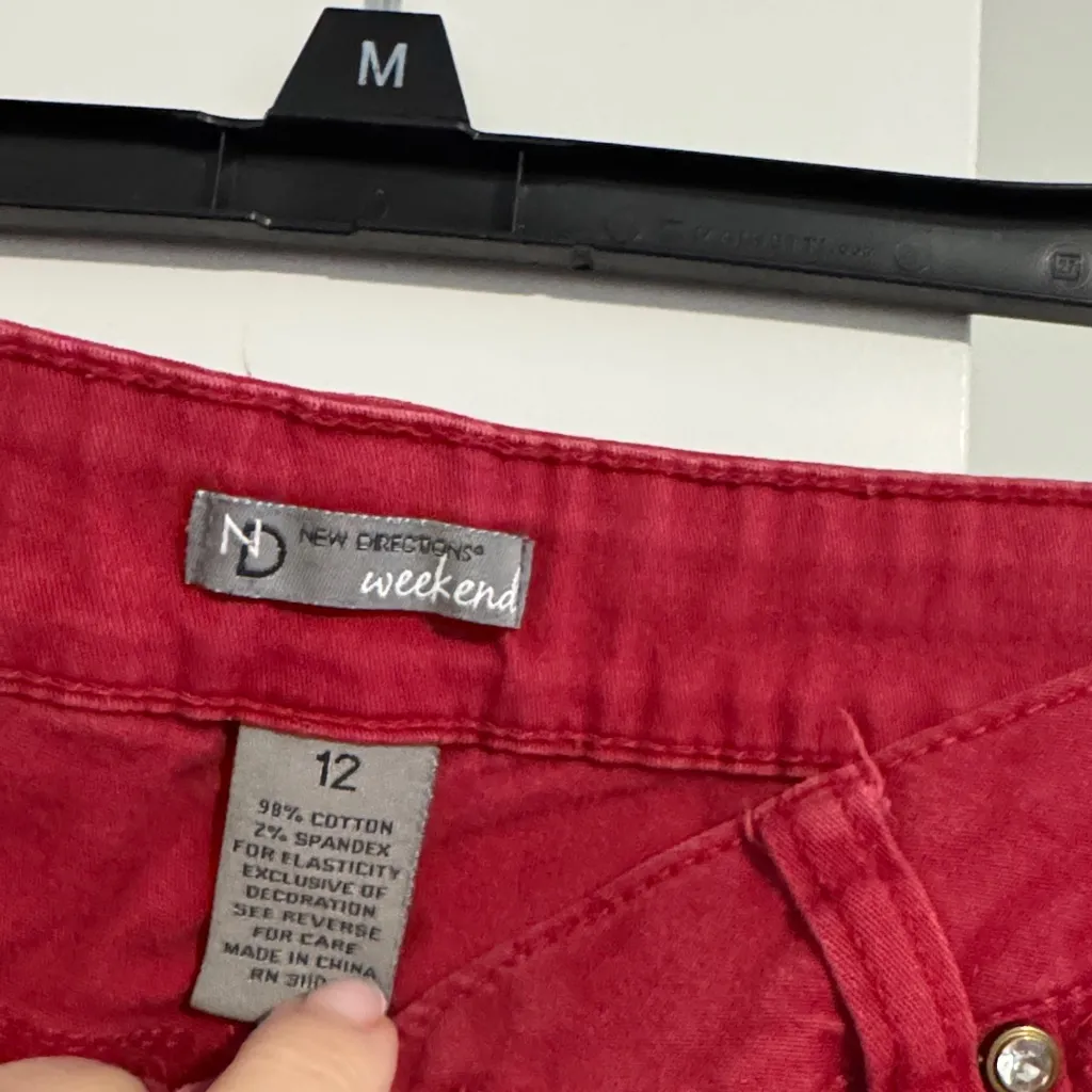 New Directions Vibrant Red Straight Leg Jeans Size 12 - Image 2