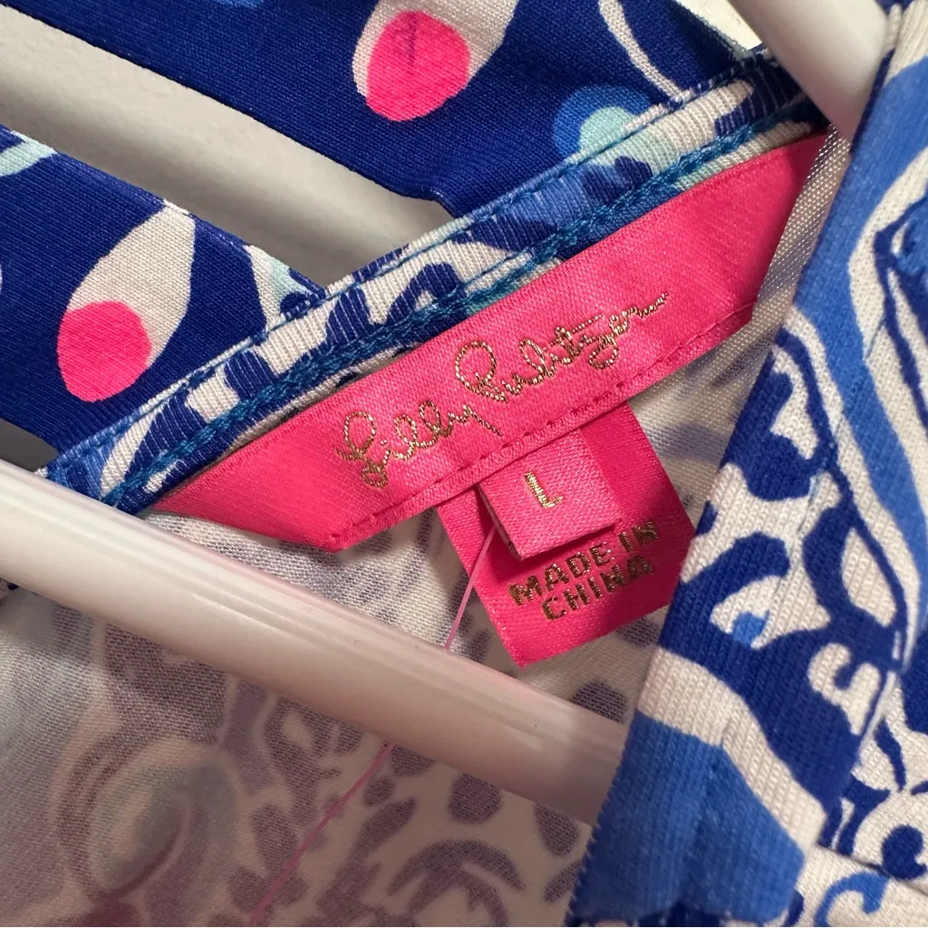 Lilly Pulitzer Ophelia Octopus Coastal Blue Legga Sea Engineered Dress Size L - Image 5