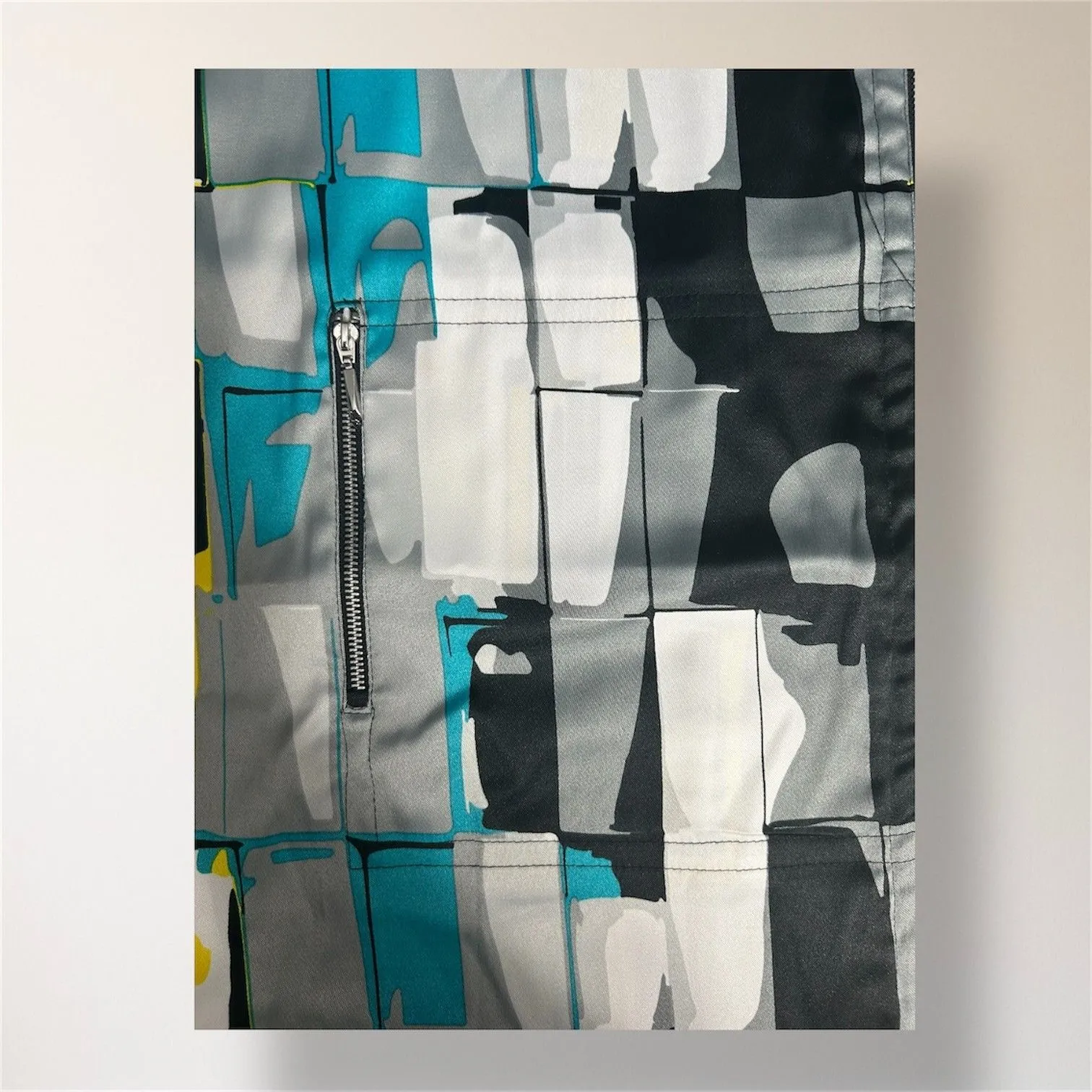 Jamie Sadock S Jet Black Gray Abstract Print Sleeveless Zip Pocket Golf Dress - Image 12