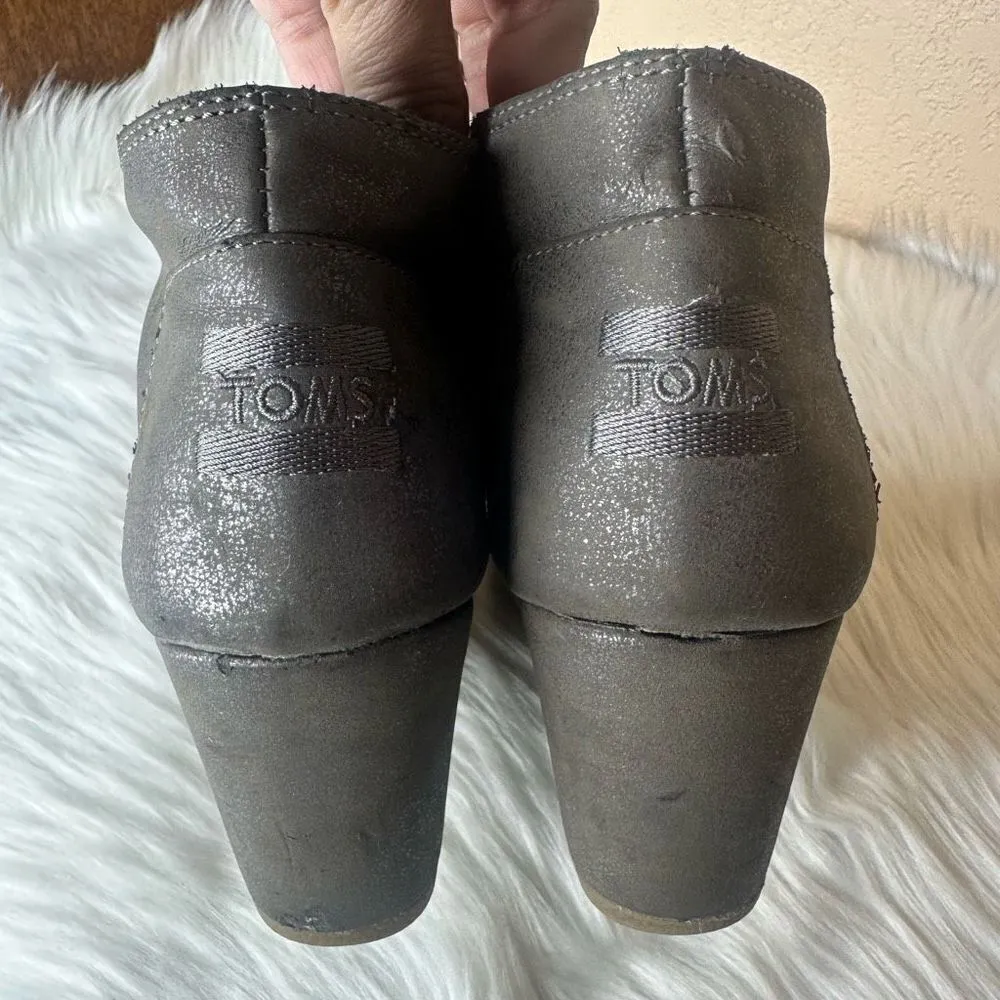 TOMS Desert Metallic Wedge Bootie Size 7.5 - Image 3
