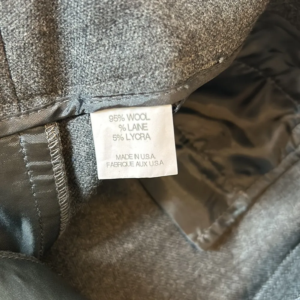 Theory Arthur Wide Leg Wool Trousers Heather Gray - Image 9