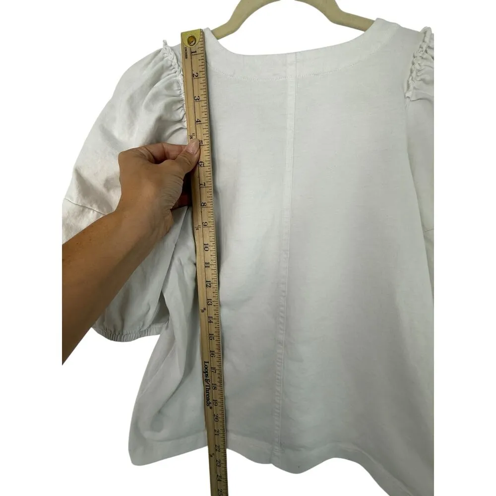 Madewell Puff Sleeve Tee Women S White Casual Elevated Basic Minimalist - Image 7