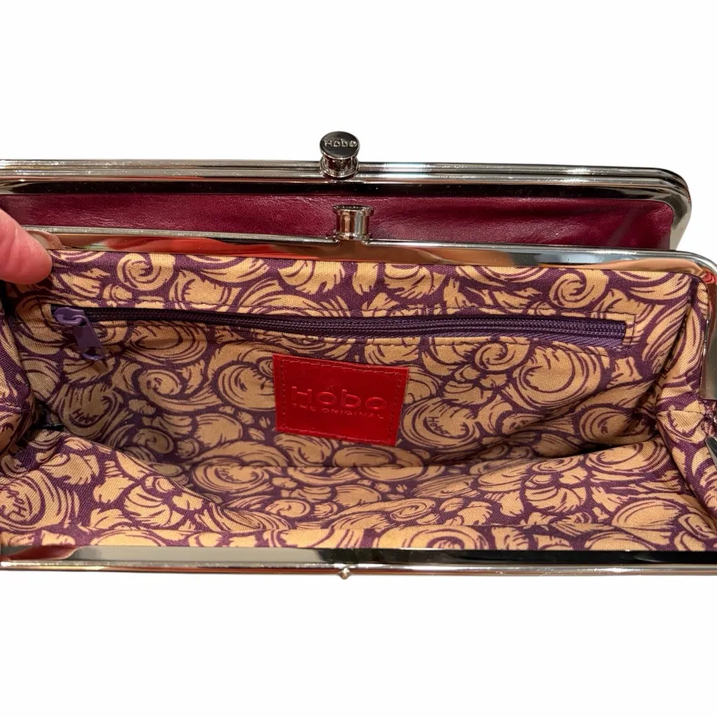 Hobo International Burgundy Tooled Leather Lauren Wallet Clutch - Image 9
