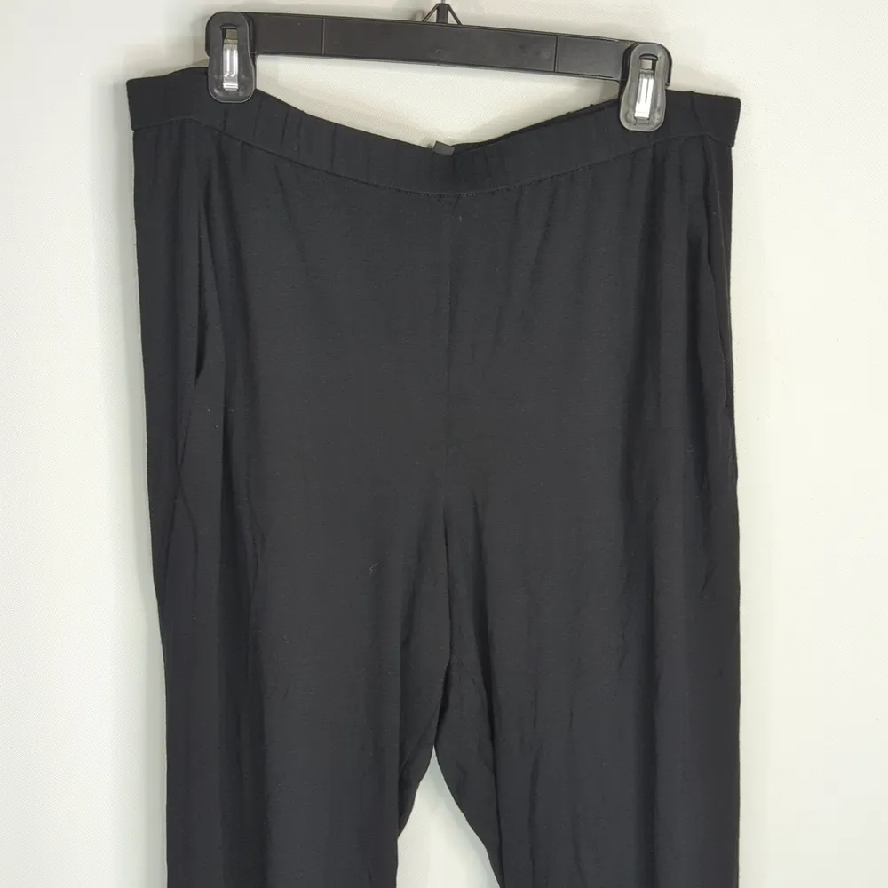 Eileen Fisher Womens Black Pull On Pants Casual Athleisure‎ Size L - Image 2