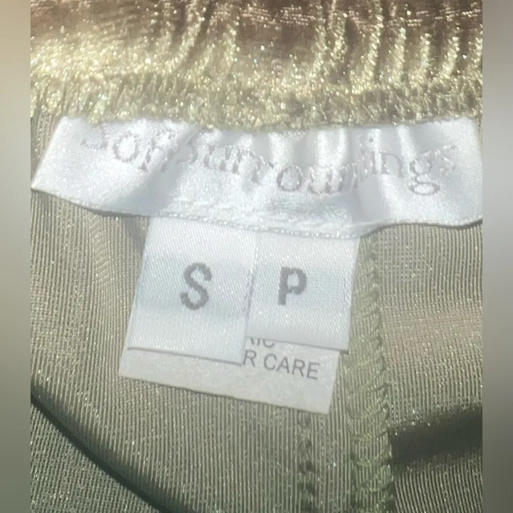 Soft Surroundings Velvet Velour olive green-wid leg drawstring pants size small - Image 2