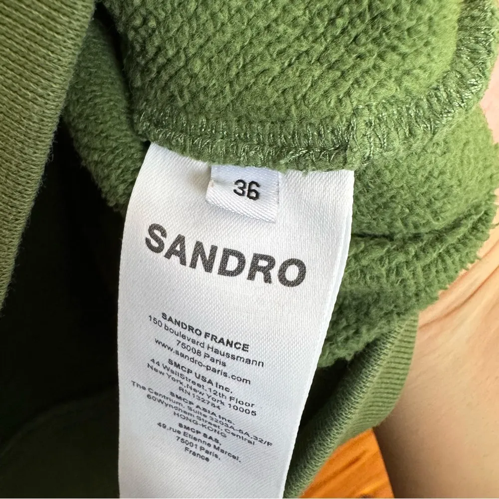 Sandro Green 'Love Community' Hoodie Size 36/Small - Image 5