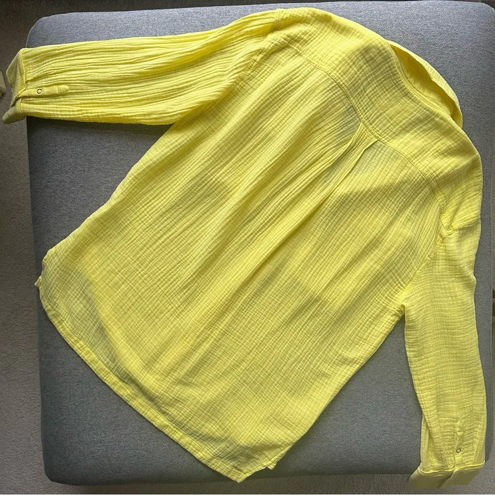 We The Free Izzy Cargo Gauze Oversized Button Down Shirt Medium - Image 6