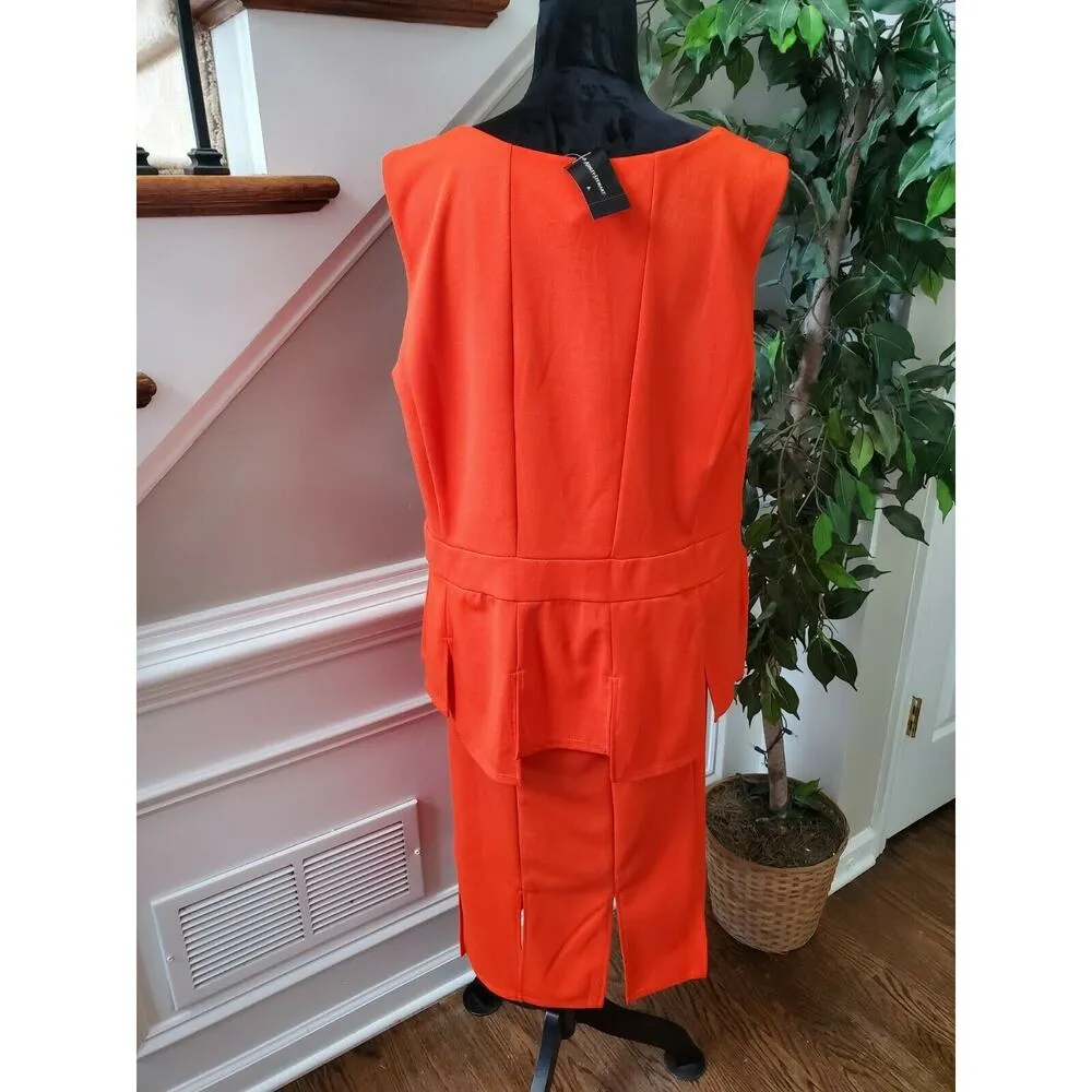 Ashley Stewart Women's Orange Polyester Top (20W) & Skirt ( 18W) 2 Piece Set - Image 7
