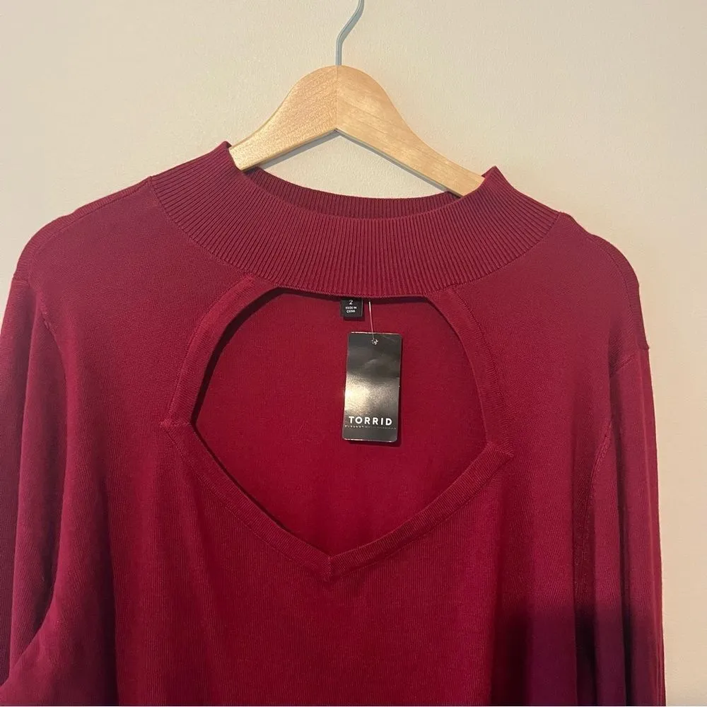 Torrid Red Knit Sweater size 2x size 2 NWT - Image 8