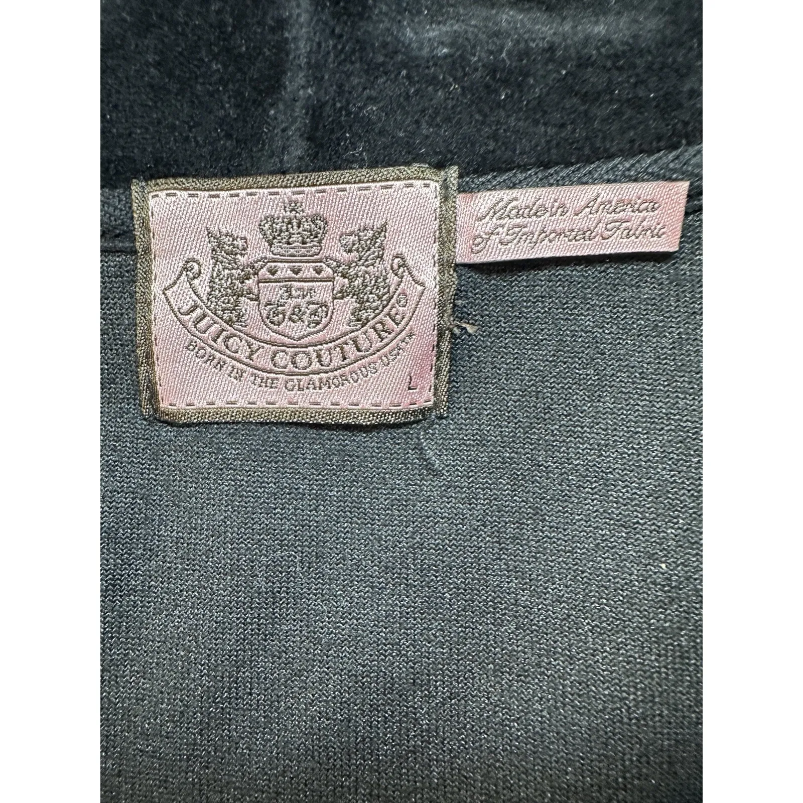 Juicy Couture Velour Wide Leg Low Rise Pull On Pants M Hoodie Jacket L  Y2K - Image 12