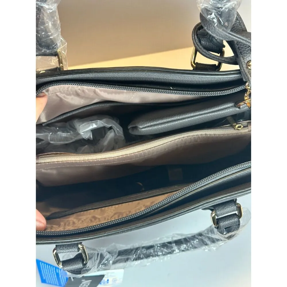 Dasein Women’s Buffalo Faux Leather Padlock Satchel Handbag With Coin Purse NWT - Image 7