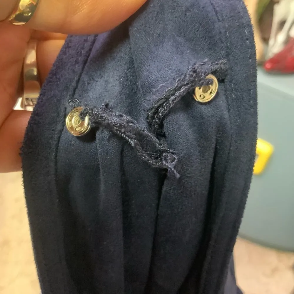 305. Ruby Ribbon Suede like reversible Dress Tunic Medium Blue - Image 8