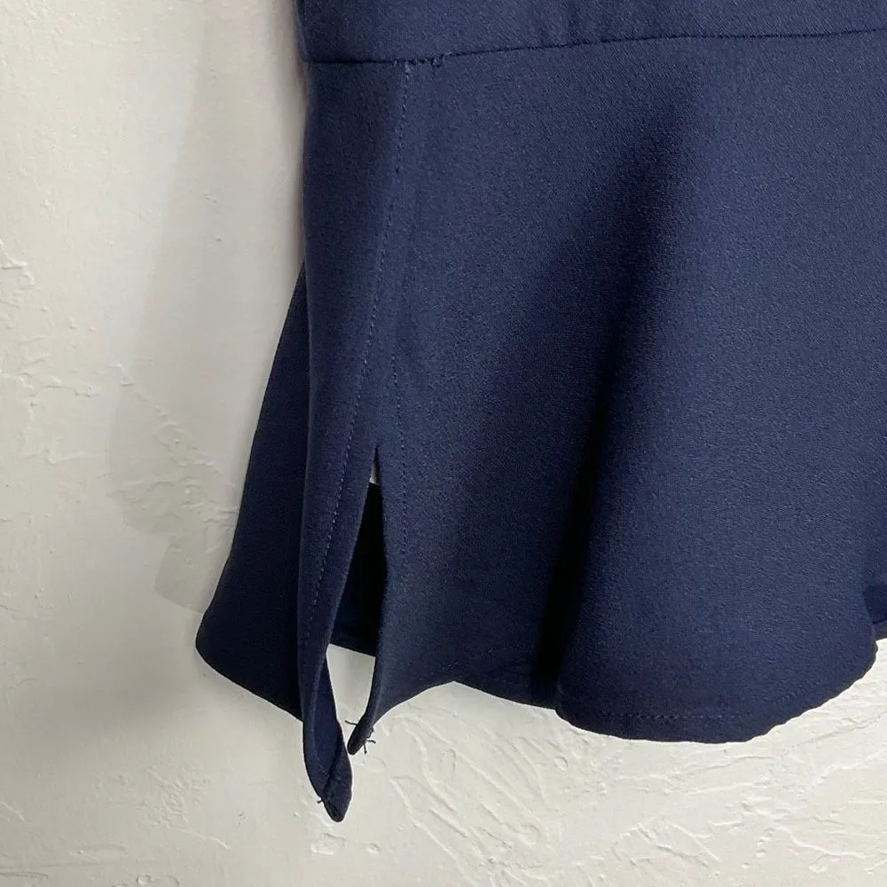 Banana Republic  Factory Blue Short Sleeve Peplum Petite Medium MP - Image 3