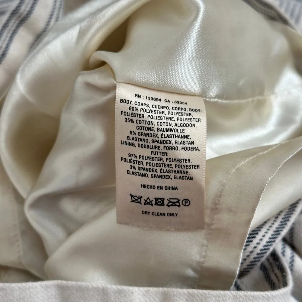 Anthropologie Paper Crown Womens S Romper Lined Shorts Zipper Jumper Cream Navy - Image 10