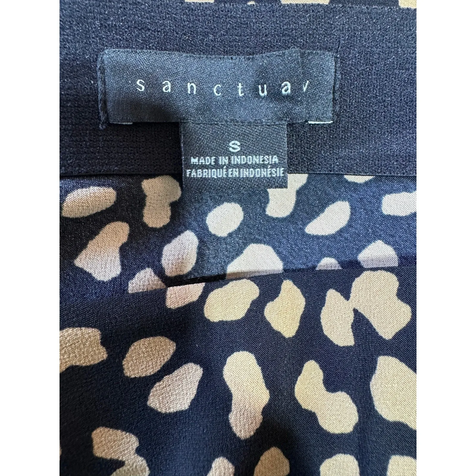 Sanctuary Animal Print Midi Skirt Black Leopard Tan Pull-On Waistband Women's Sm - Image 6