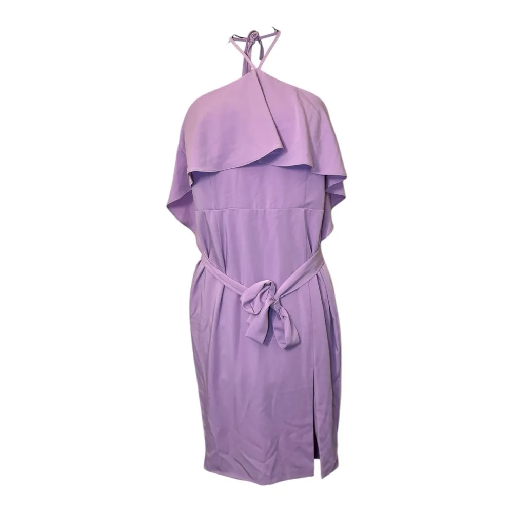 Lavish Alice Halterneck Double Layer Midi Dress in Lilac Size 12 - Image 6